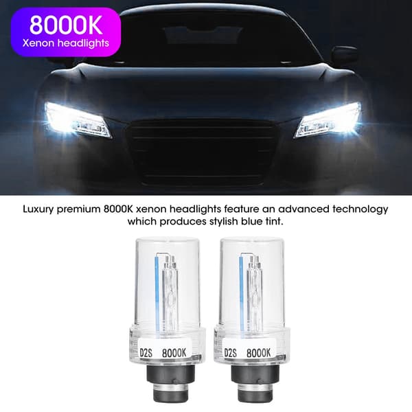 2 STK D2S 8000K 12V 35W Frontlykt IP68 Xenonpære Biltilbehør