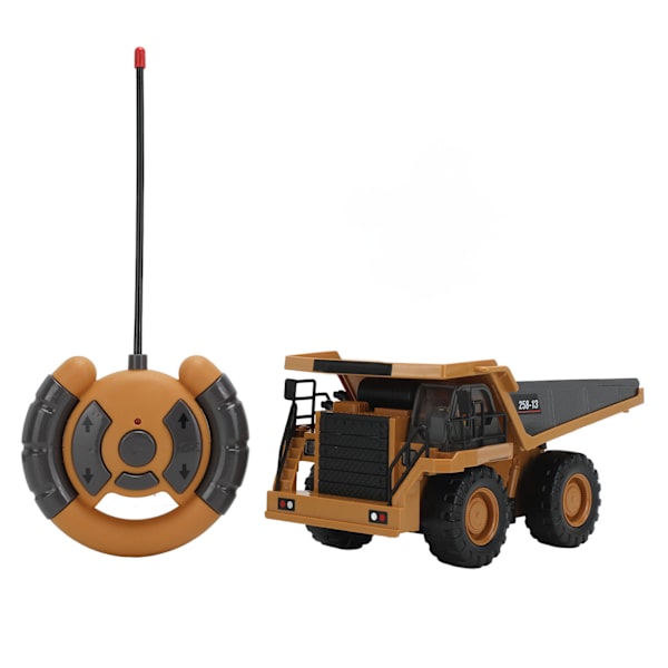 RC-dumpperi 1/24 4-pyöräinen 6-kanavainen 2,4 GHz muovi-metalli keltainen harmaa rakennusajoneuvo lelu yli 8-vuotiaille kaksoisakut