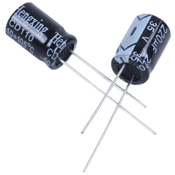 10 x 220uF 35V 105C Elektrolyyttikondensaattori 8x12mm