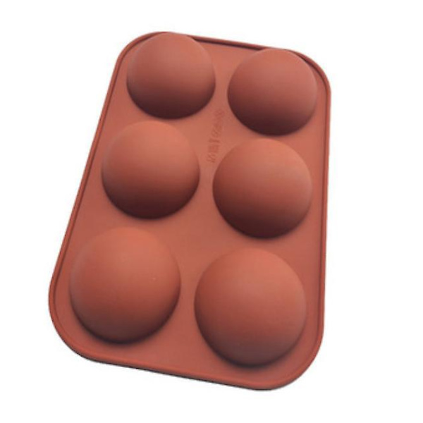 6 Hulede Mini Halvkugle Silikonform til Gele Chokolade Kagebagning
