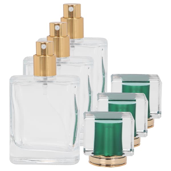 50 ml Glas Parfymflaska Påfyllningsbar Parfym Atomizer Dispenser Flytande Sminkbehållare Grön