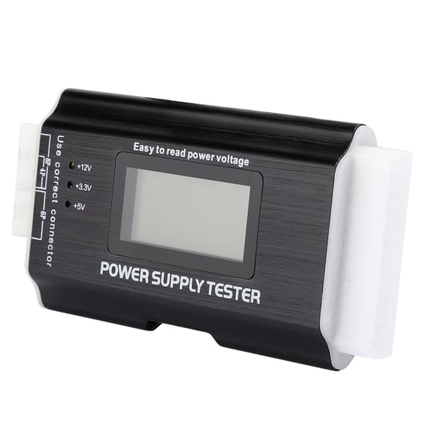 Dator Nätdel Testare LCD-Display Aluminiumlegering Stöd 20/24Pin ATX SATA