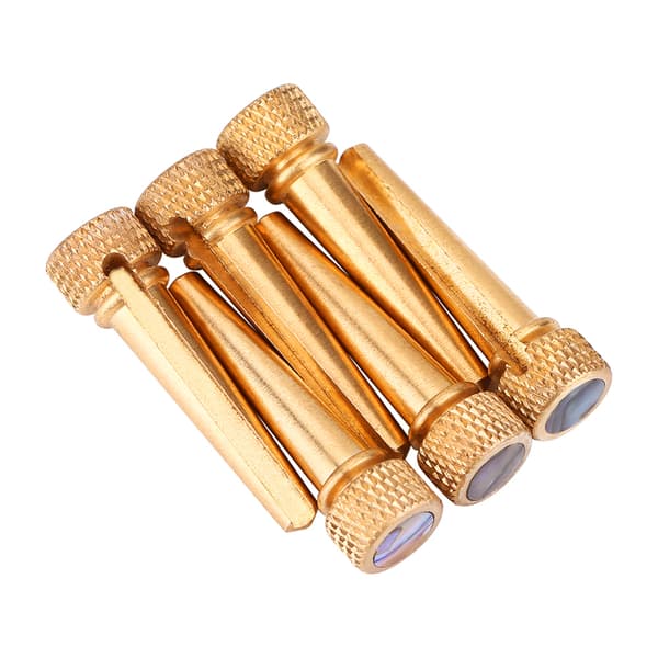 6st Mässing & Abalone Pins Stallpinne Set för Akustisk Folkgitarr Gitarrer Tillbehör