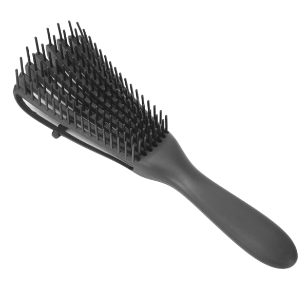 Dettangling Hair Brush Knobs Detangler Comb Fine Tænder Hårbørstekam til langt tykt vådt tørt hår Sort