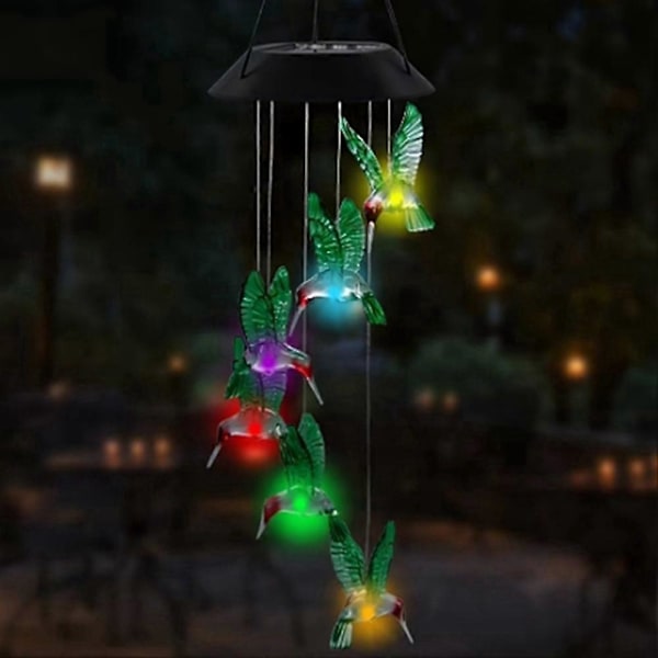 Färgskiftande Lampa - Trädgårdsdekor Utomhus, Blå Kolibri