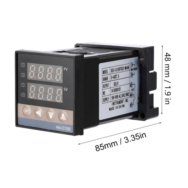 PID digital temperaturregulator reléutgang REX C100FK02-M*AN-1 stk