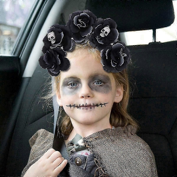 Halloween Fest Simulation Blomster Hovedspænde Skum Kranie Hovedbeklædning (C, Stil)