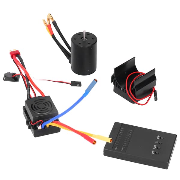 3650 3100KV Børsteløs Motor 60A ESC Programmeringskort Køleplade til 1:10 RC Bil
