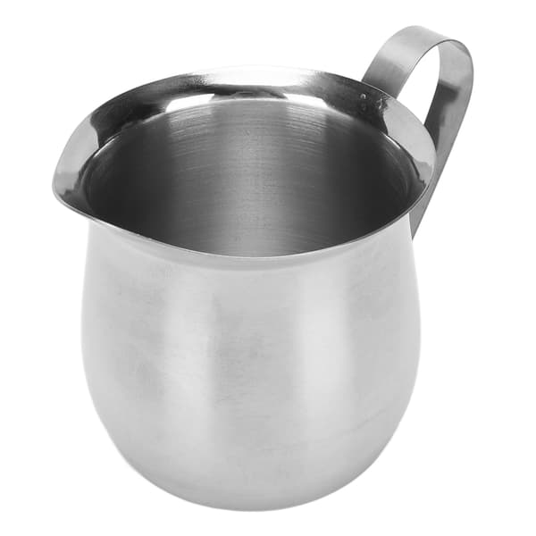 Mælkeskummerkande i rustfrit stål, ergonomisk mælkeskummerkande, kande til dampning af kaffe 8 oz