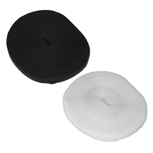 2 st kardborreband 25 m längd svart vit 2,5 cm bred mjuk nylon DIY skärning självhäftande kardborreband