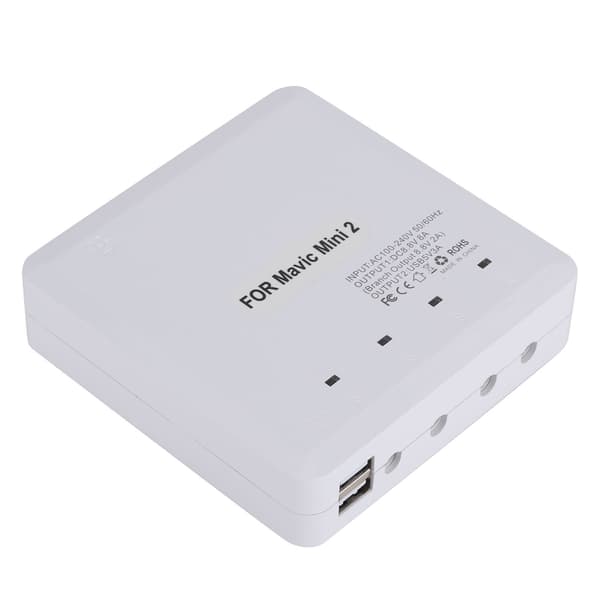 4-i-1 Drone Batterilader USB-port Ladeadapterenhet for DJI Mini 2 100-240V UK-plugg
