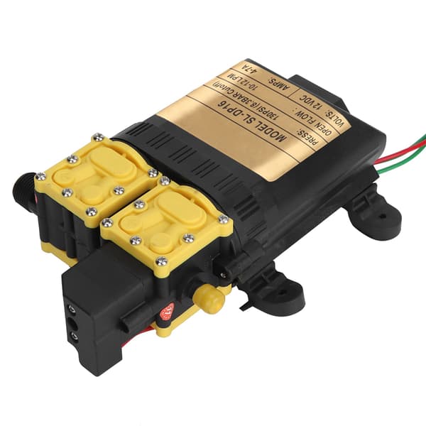 12V Högtrycks dubbelhuvud membranvattenpump elektrisk vattensprutpump