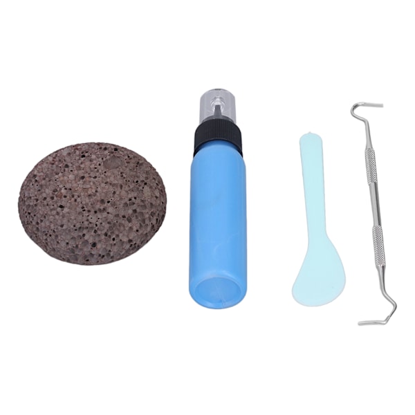 Pluk sten kit latex polstring flad rund sten DIY afslappende lindring pluk sten legetøj til voksne teenagere børn blå latex