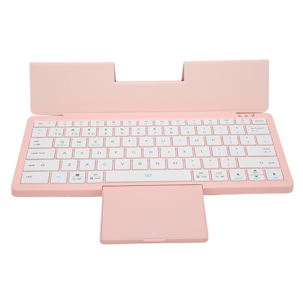 Tablet-tastaturvesker med styreflate, avtakbar samtidig driftsmodus, multifunksjonell nettbrettveske for Win XP for Win 7 10 11 Rosa