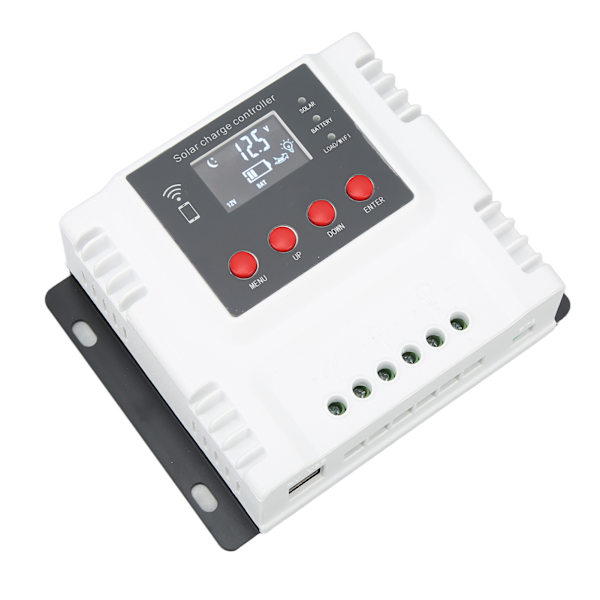 12V 24V 48V Solcelle Laderegulator Overopladningsbeskyttelse Solpanel Batteriregulator med LCD-display 20A