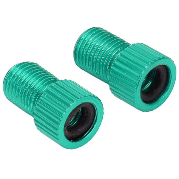 2 stk/sett Presta til Schrader sykkelventilkonverter Slitasjebestandig terrengsykkelpumpe adapter Grønn