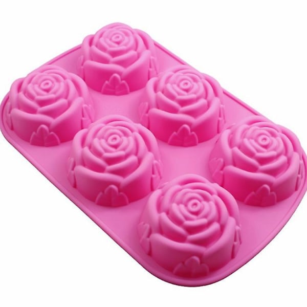 Silikonform i blommönster - 6 håligheter, Icke-klibbig form för godis, choklad och gelé (3-pack)