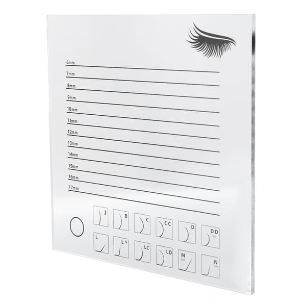 20x20cm Vippeextensions Plastbrett Klar Skala Gjennomsiktig Vippeextensionsholder Vaskbart PP Stort Vippebrett