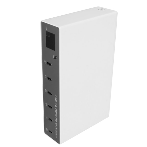 140W USB C-laddare, nätadapter, 6 portar PD-laddare, mobiltelefon, digital smart snabbladdningsstation för iPhone för Android-telefon 100-240V EU-kontakt