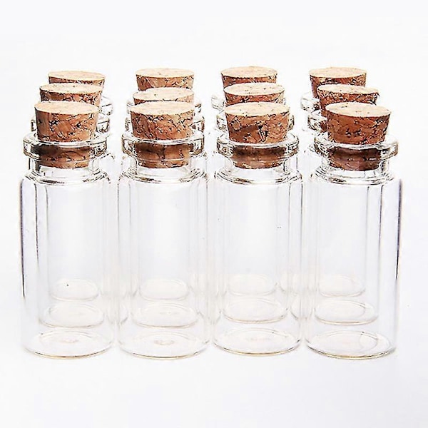 Mini Glasflasker med Korkpropper - 20 Stk til Bryllupper og Kreationer