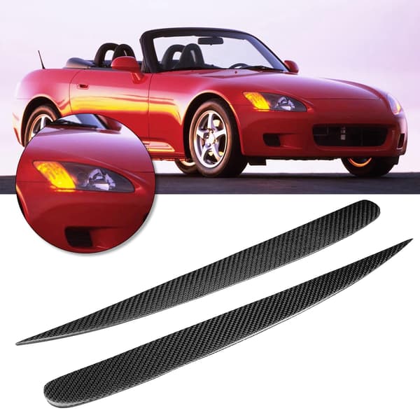 2 st kolfiber strålkastarögonbryn ögonlocksskydd passar för Honda S2000 AP1 AP2 SPORT 2000-2009