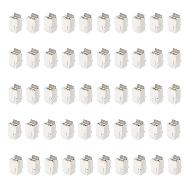 50 stk Keystone Jack RJ45 Cat5e 90 graders slank uskjermet punch-fri Ethernet-modul nettverkskontakt
