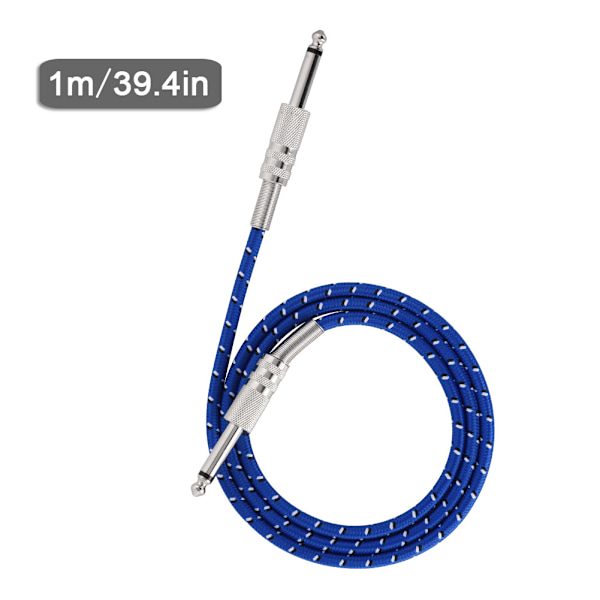 Mono guitarkabel han til han ledning 6,35 mm lige stik til elektriske instrumenter 1 m