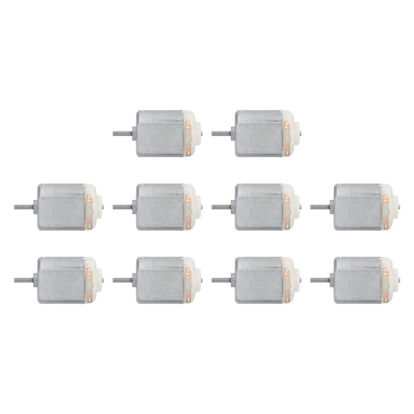 10 stk. Mini elektrisk motor Høj hastighed Lav støj Lille DC motorer til hobby DIY legetøj biler Hvid