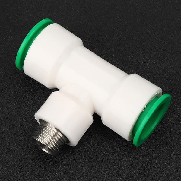 Dobbel 25 mm til G1/2 tomme utvendig gjenge PPR plast vannrør adapter T-kobling vannrørfittings