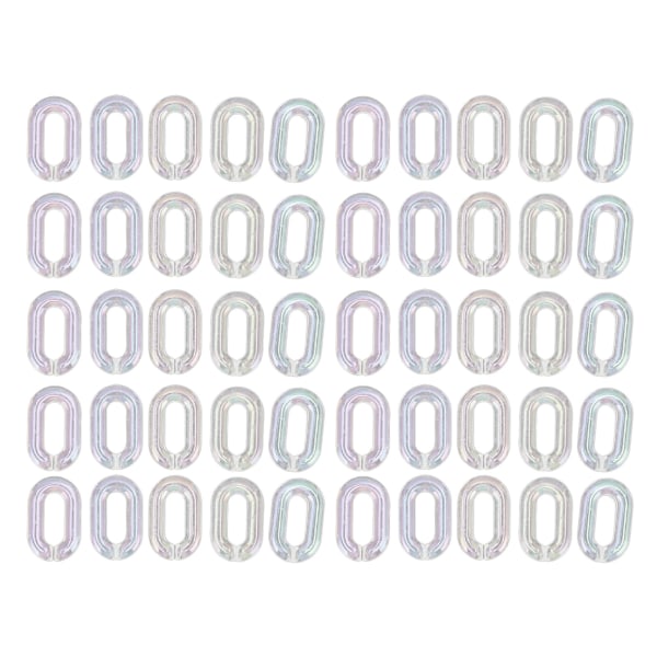 50 kpl akryyliliitosrenkaat, läpinäkyvät tee-se-itse koottavat läpinäkyvät väripinnoitetut akryyliketjut käsityölaukuille