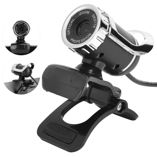 HXSJ LG68 Webcam Indbygget Lydabsorberende Mikrofon USB-kamera til Undervisning Konference Livestreaming (Sølv)