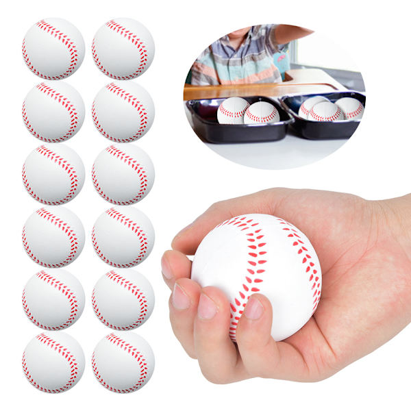 12 STK 6,3 CM Lekplats Full Core Mjuk EVA Elastisk boll Minska trycket Stress Barnleksak Baseball