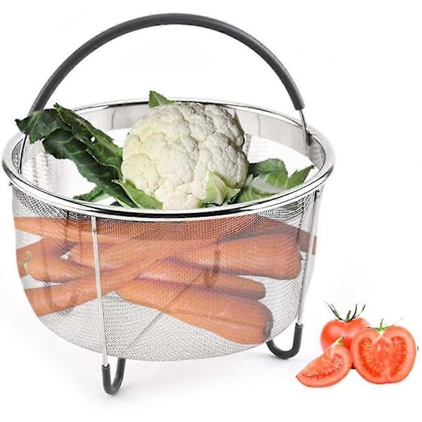 Indkøbskurv Dampskål i rustfrit stål med silikonehåndtag Grøntsags- og frugtdrænkurv til trykkoger Instant Pot (tilfældig farve)