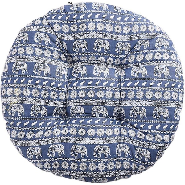 Pyöreä Elephant Print Outdoor tuolin tyyny - 40 cm, puuvillaa ja pellavaa