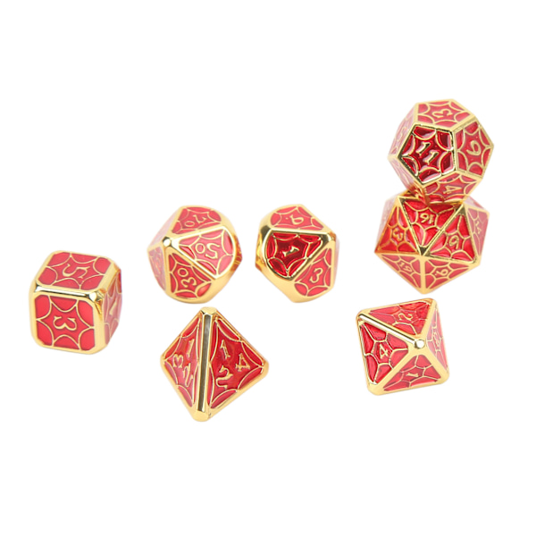 7 stk. Metal Terning Sæt Bærbare Delikate Polyhedral Terninger Rollespil Spil Rekvisitter til Halloween Fest