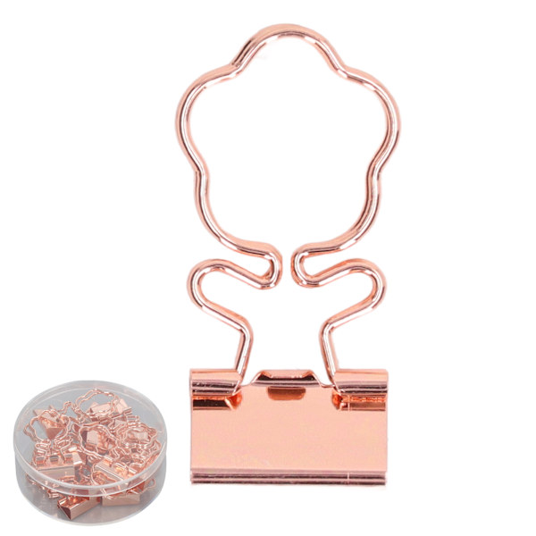 15 st roséguld-klämmor med stark klämkraft, små metallklämmor för kontor, skola, näckros