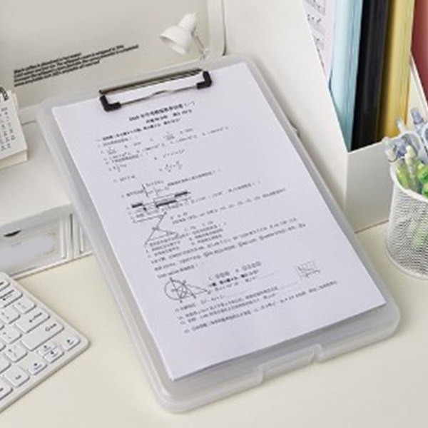 Clip Board Plast Pladsbesparende Papir Clip Board Papirgave gave til testpapirer Dokumenter Hvid