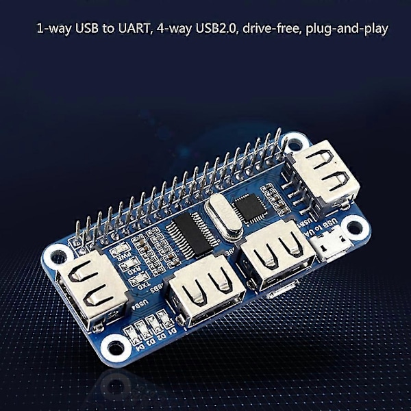 4 Ports USB Hub Hat til USB2.0/1.1 Onboard USB til UART Onboard