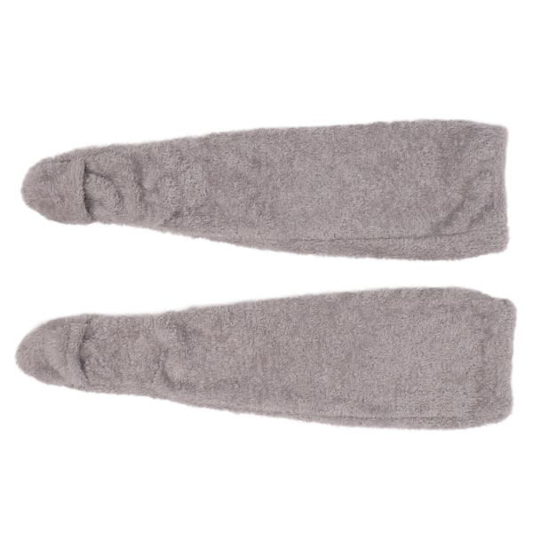 Overknee Fuzzy Socks Vinterhjem Sove blødt Tykke åndbare plysstrømper Benvarmer Grå