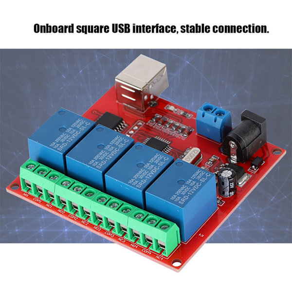 4-kanals 12V dator USB Smart Switch Controller PC Relay Module Expansion Board