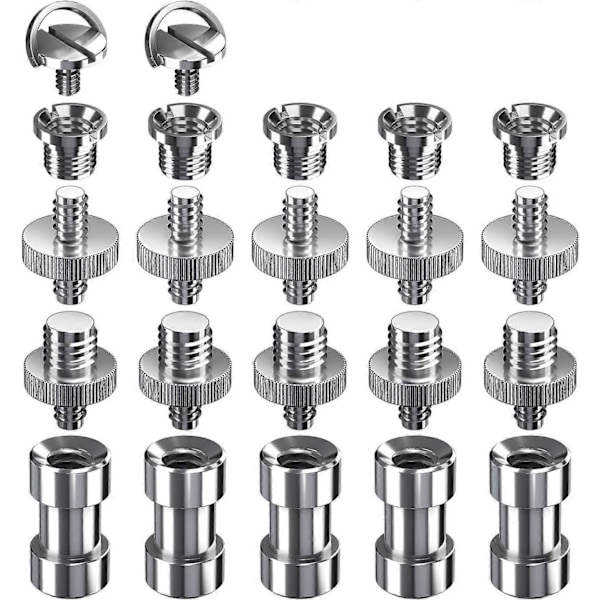 Adapteriruuvit, 22 ruuvia 1/4\" - 1/4\", 3/8\" - 1/4\" jalustan kierre ruuvi jalustan muunnin jalustan salama