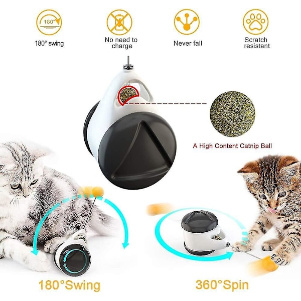 Interaktiv kattleksak - nced Boll 360 graders roterande boll - Med kattmynta - Stimulerar jaktinstinkten