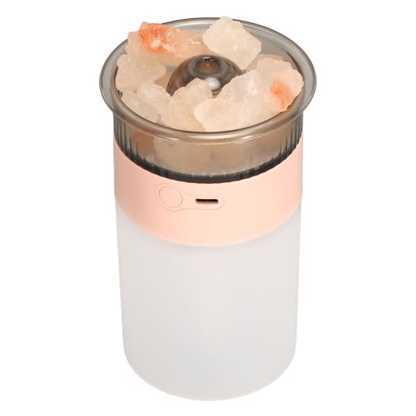 Steinluftfukter Fin Tåke Fargerike LED-lys Plug and Play Diffuser for Soverom 250ml 5V 1A Rosa