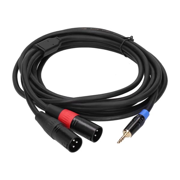 3,5 mm Stereo Han til Dobbelt 2 XLR Han Stik Konverter Audio Adapter Kabel Ledning 5M