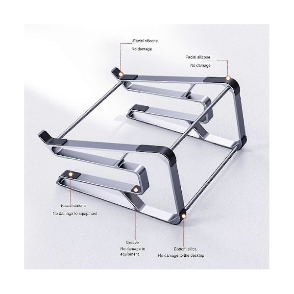 Laptop Stand Opbevaring Aluminium Legering Tablet Stand Desktop Universal Varmeafledning Computer Stand, Zekai