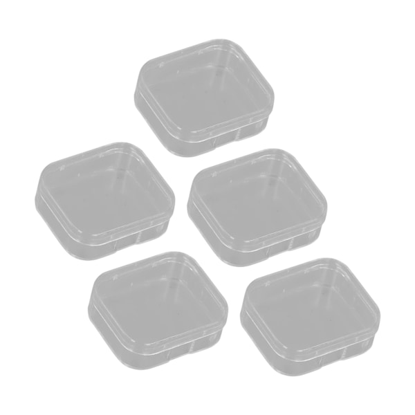 5 Stk Makeup Puff Box Gennemsigtig plastik Klar firkantet smykkeopbevaringstaske til øreringe