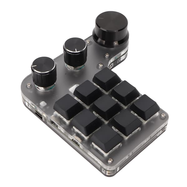 Programmerbart makrotastatur 9 taster 3 drejeknapper USB Bluetooth-forbindelse OSU Gaming-tastatur til kontor, musik og medier