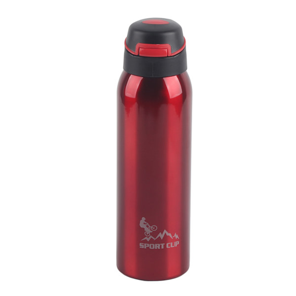500 ml rustfri stålflaske Vakuumisolert stråkopp krus Sportsvannflaske (rød)