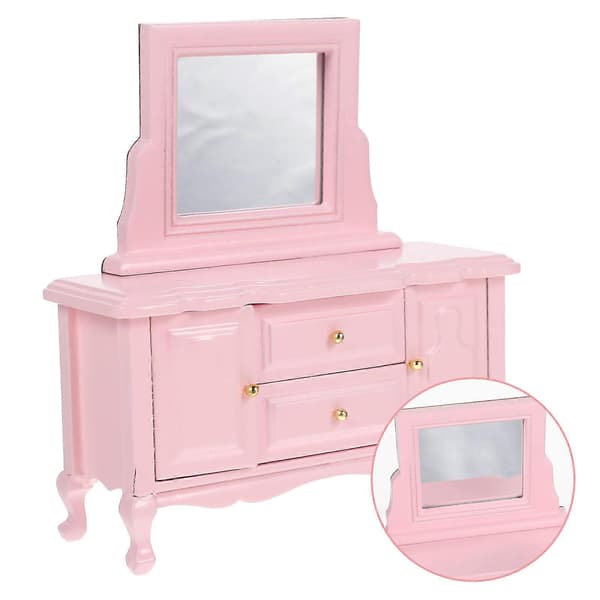 Miniature Dressing Table Wooden Model for Dollhouse Decoration