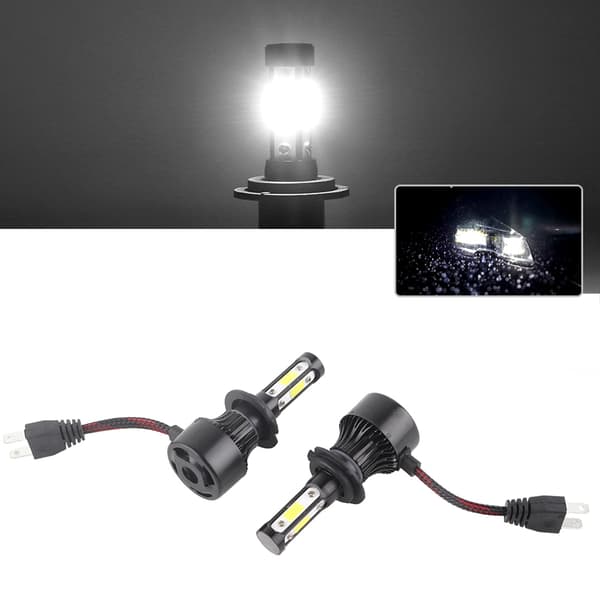 2 stk Kjøretøy X7‑COB 6500K H7 LED-frontlys Høy frontlyspære Aluminium ABS